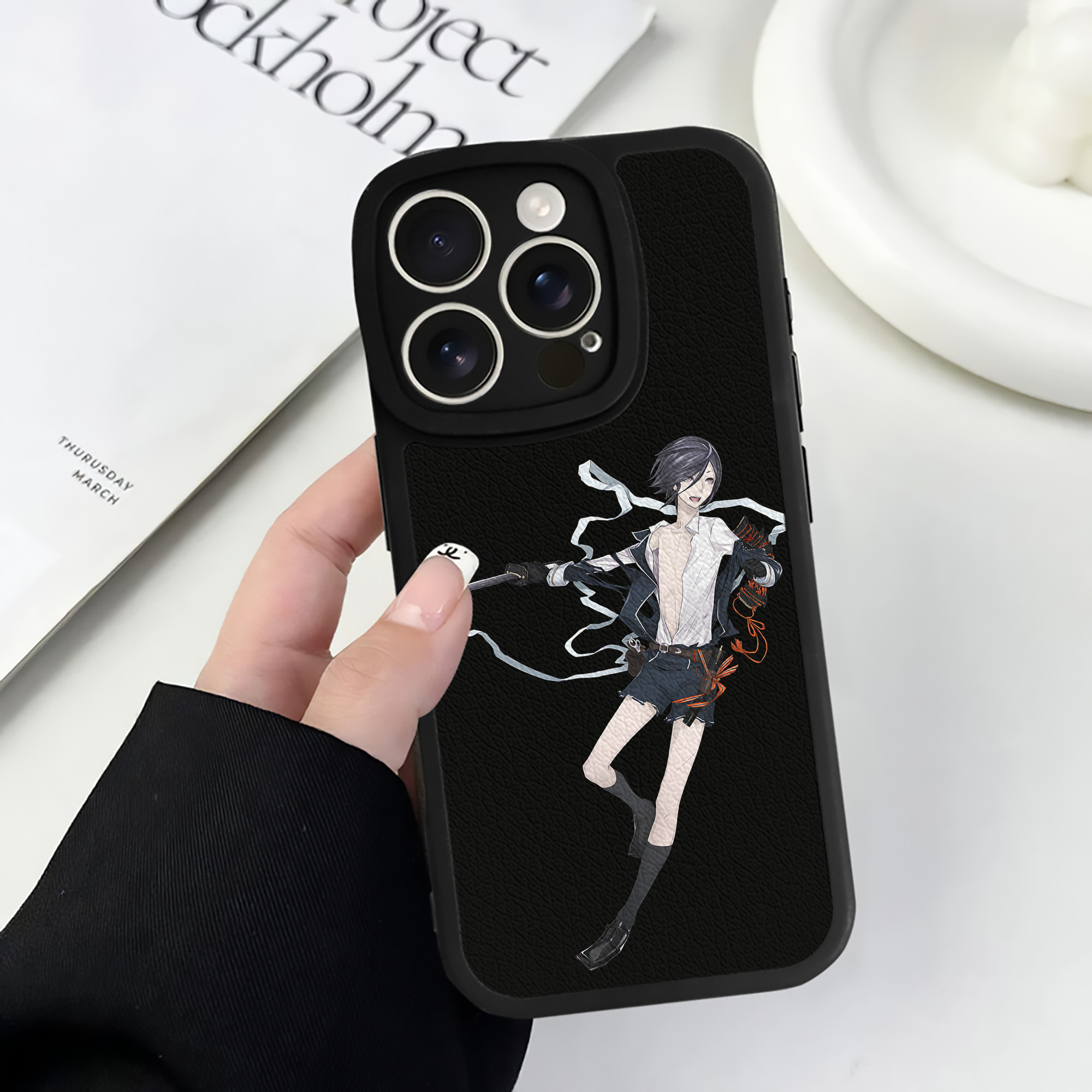 （画像用） 刀剣乱舞 Touken Ranbu 【iPhone 16シリーズ対応】シリコンスマホケース（レザー調） 材質：シリコン